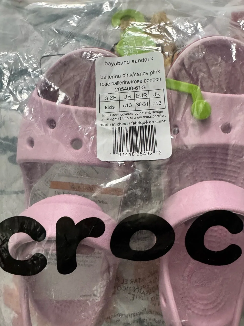CROCS Kids Bayaband Sandal in Light Pink